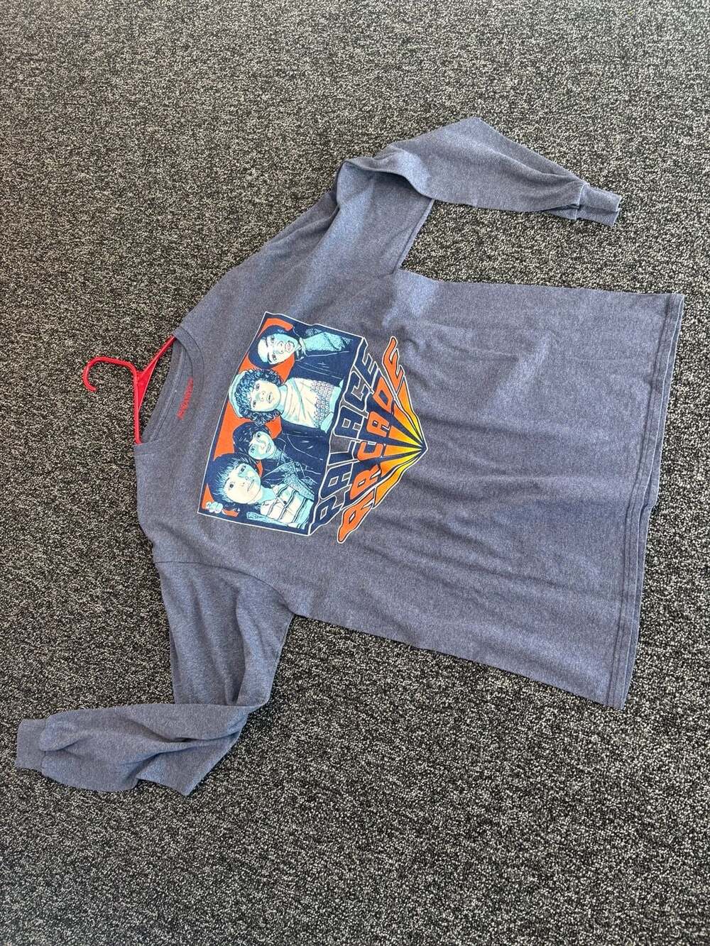 Stranger Things Men's Sz 2XL Palace Arcade Blue Long Sleeve Shirt Netflix Eleven